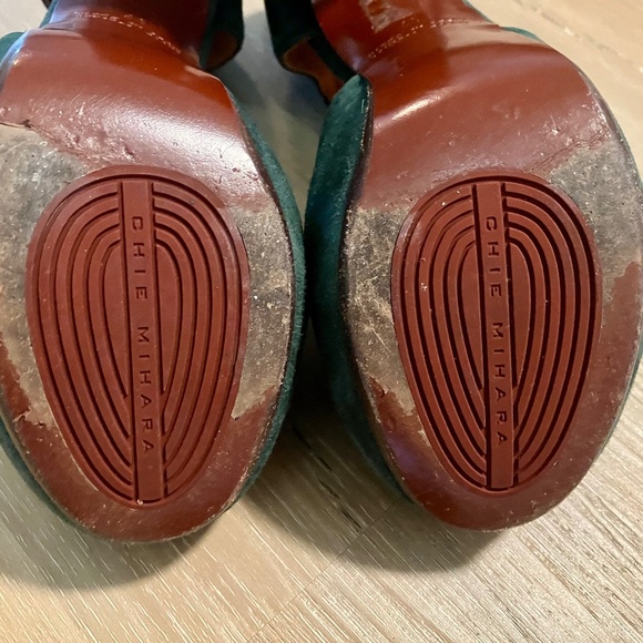 Chie Mihara Green Suede Heels - Picture 5 of 7